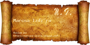 Marcsa Izóra névjegykártya